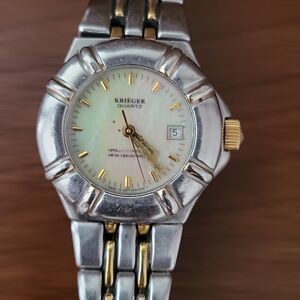 Krieger Women's Silver and Gold Quartz Watch. Vtg